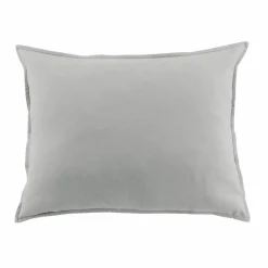 EMINZA Taie d'oreiller rectangulaire flanelle de coton (50 x 70 cm) Nina Gris clair Best