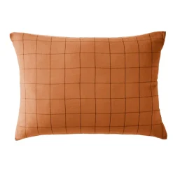 EMINZA Taie d'oreiller rectangulaire gaze de coton (50 x 70 cm) Gaïa Match Abricot Sale