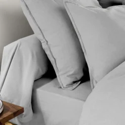 EMINZA Taie d'oreiller rectangulaire flanelle de coton (50 x 80 cm) Nina Gris clair Online