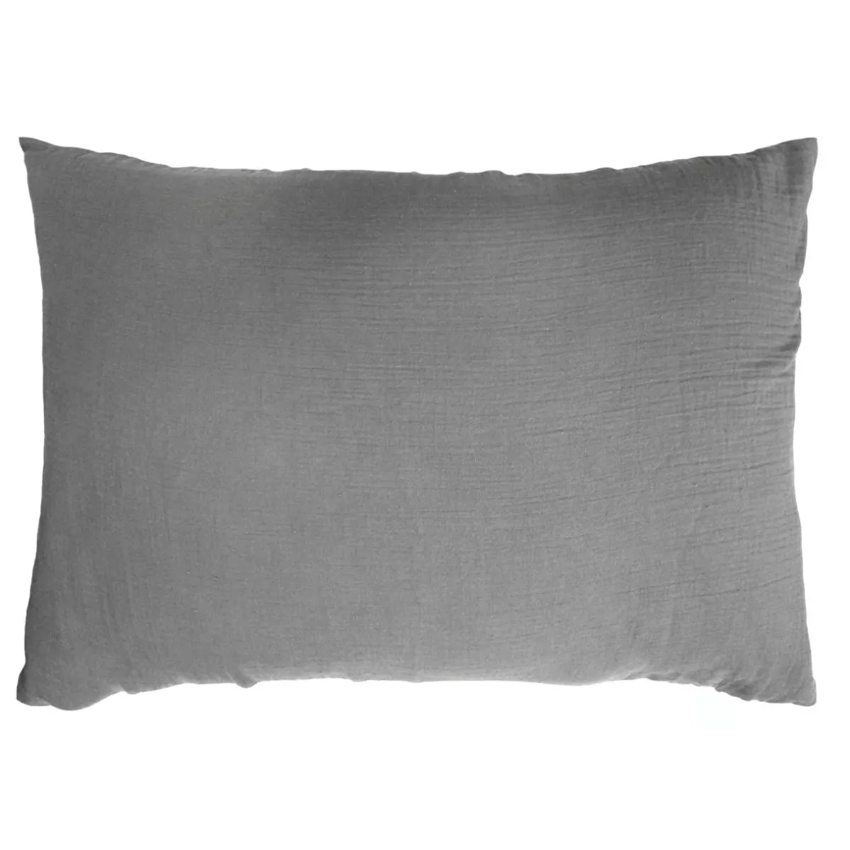 EMINZA Taie d'oreiller rectangulaire gaze de coton (50 x 70 cm) Gaïa Gris granit Gris foncé Online