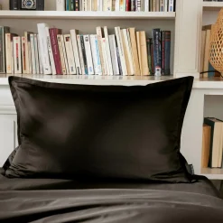 EMINZA Taie d'oreiller rectangulaire percale de coton (50 x 80 cm) Cali e Noir Best