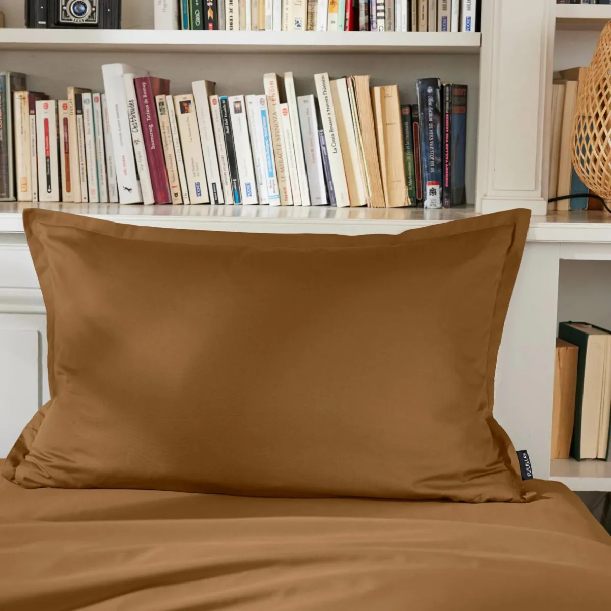 EMINZA Taie d'oreiller rectangulaire percale de coton (50 x 70 cm) Cali Camel