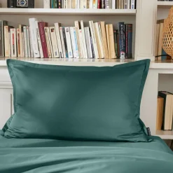 EMINZA Taie d'oreiller rectangulaire percale de coton (50 x 80 cm) Cali Bleu canard Best