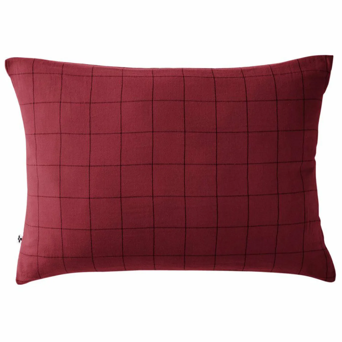 EMINZA Taie d'oreiller rectangulaire gaze de coton (50 x 70 cm) Gaïa Match Lie de vin Bordeaux Sale