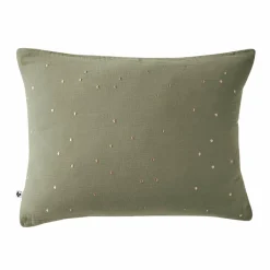 EMINZA Taie d'oreiller rectangulaire gaze de coton (50 x 70 cm) Gaïa Chic Vert romarin Hot