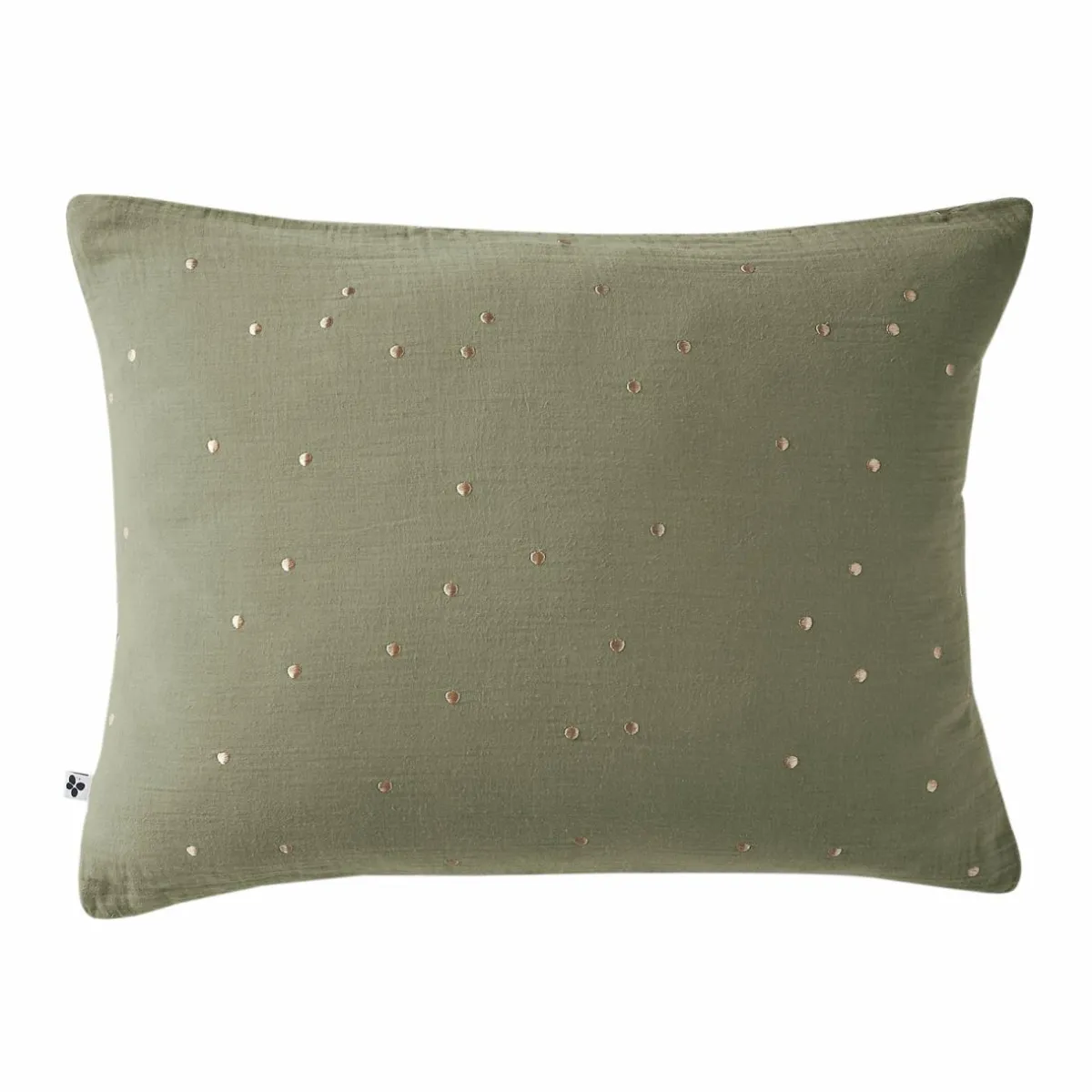 EMINZA Taie d'oreiller rectangulaire gaze de coton (50 x 70 cm) Gaïa Chic Vert romarin Hot