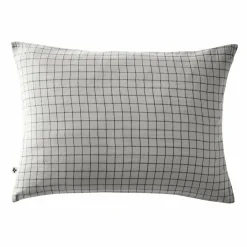 EMINZA Taie d'oreiller rectangulaire gaze de coton (50 x 70 cm) Gaïa Mix Gris nuage Gris clair