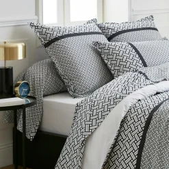 TRADILINGE Taie d'oreiller rectangulaire percale de coton (50 x 70 cm) Riviera e Gris Discount