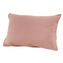 EMINZA Taie d'oreiller rectangulaire gaze de coton (50 x 80 cm) Gaïa Rose Pêche New