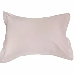 TRADI LINGE Taie d'oreiller rectangulaire coton Félicie ruban Rose clair