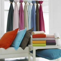 TRADI LINGE Taie d'oreiller rectangulaire coton Félicie ruban Rose clair