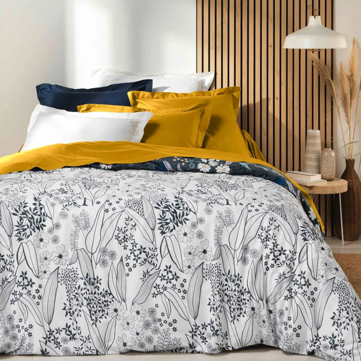 DOUCEUR D'INTERIEUR Taie d'oreiller rectangulaire coton bio (50 x 70 cm) Biolina Bleu nuit New