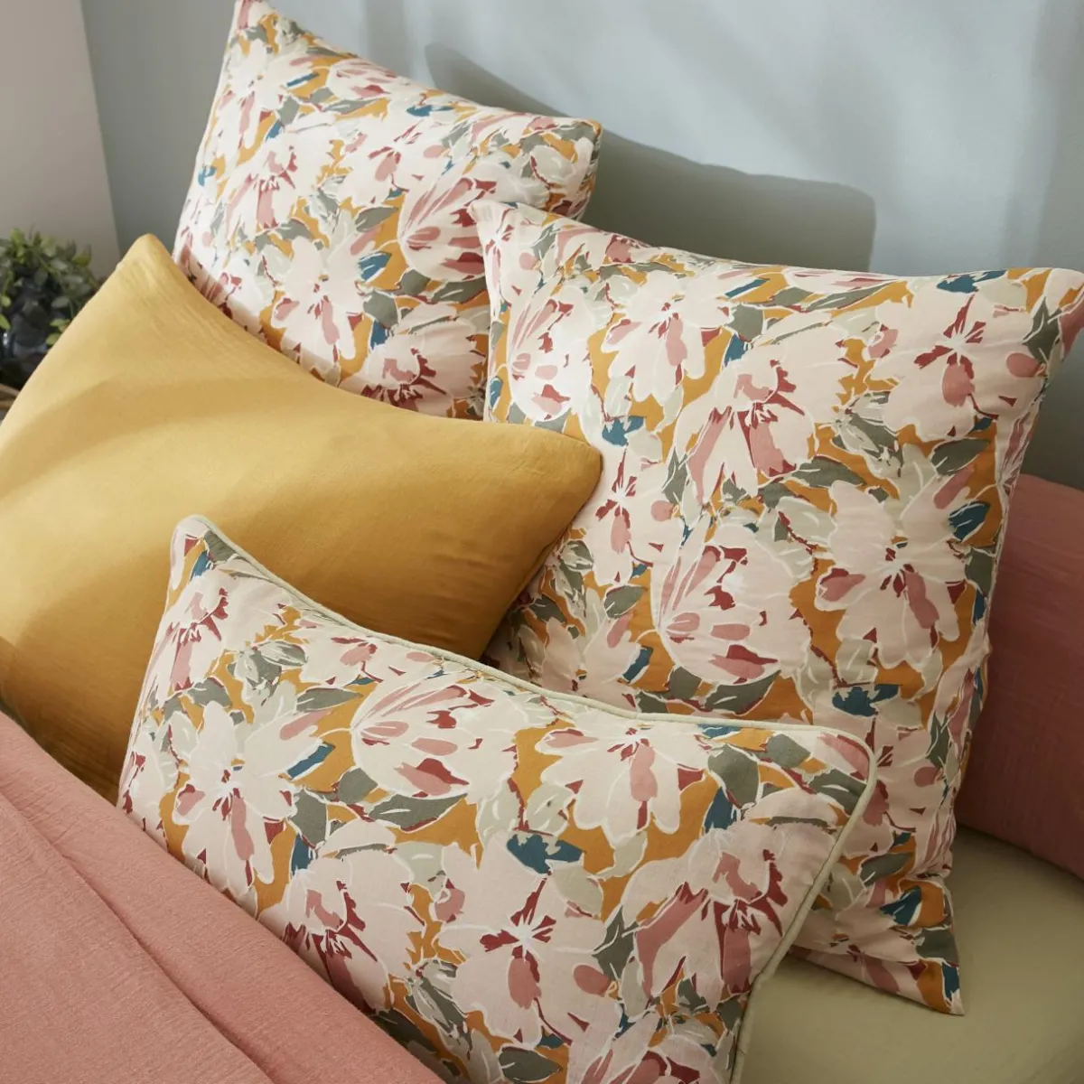 EMINZA Taie d'oreiller rectangulaire gaze de coton (50 x 70 cm) April Multicolore Outlet