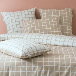 TRADILINGE Taie d'oreiller rectangulaire percale de coton (50 x 70 cm) Max Beige Discount