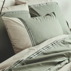 TRADILINGE Taie d'oreiller rectangulaire percale de coton (50 x 70 cm) Noa Vert kaki Online