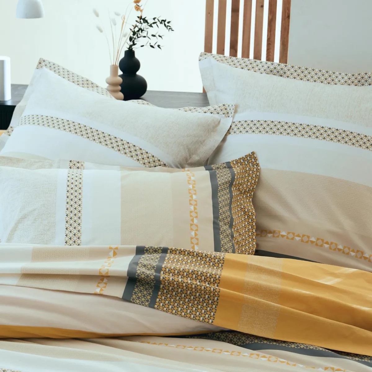 TRADILINGE Taie d'oreiller rectangulaire percale de coton (50 x 70 cm) Marlow Jaune Online