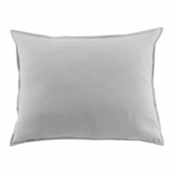 EMINZA Taie d'oreiller rectangulaire flanelle de coton (50 x 70 cm) Théa Gris clair Online