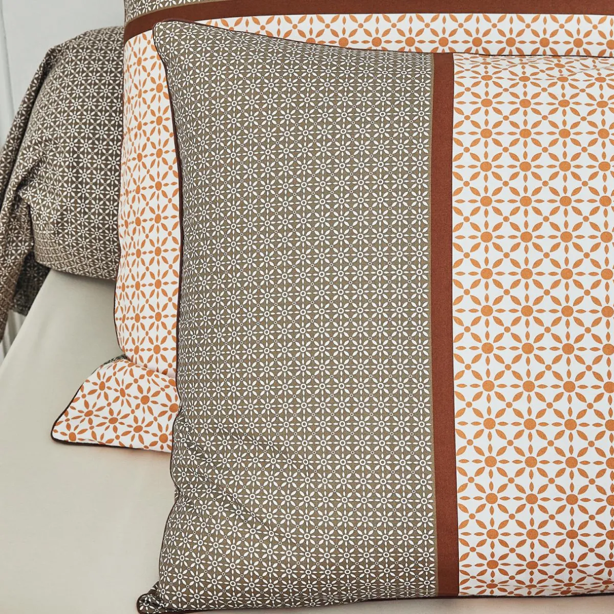 TRADILINGE Taie d'oreiller rectangulaire percale de coton (50 x 70 cm) Gabin Multicolore Hot