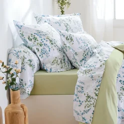 TRADILINGE Taie d'oreiller rectangulaire satin de coton (50 x 70 cm) Angèle Vert tilleul