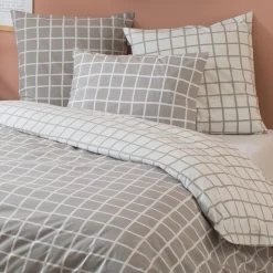TRADILINGE Taie d'oreiller rectangulaire percale de coton (50 x 70 cm) Max e Gris Hot