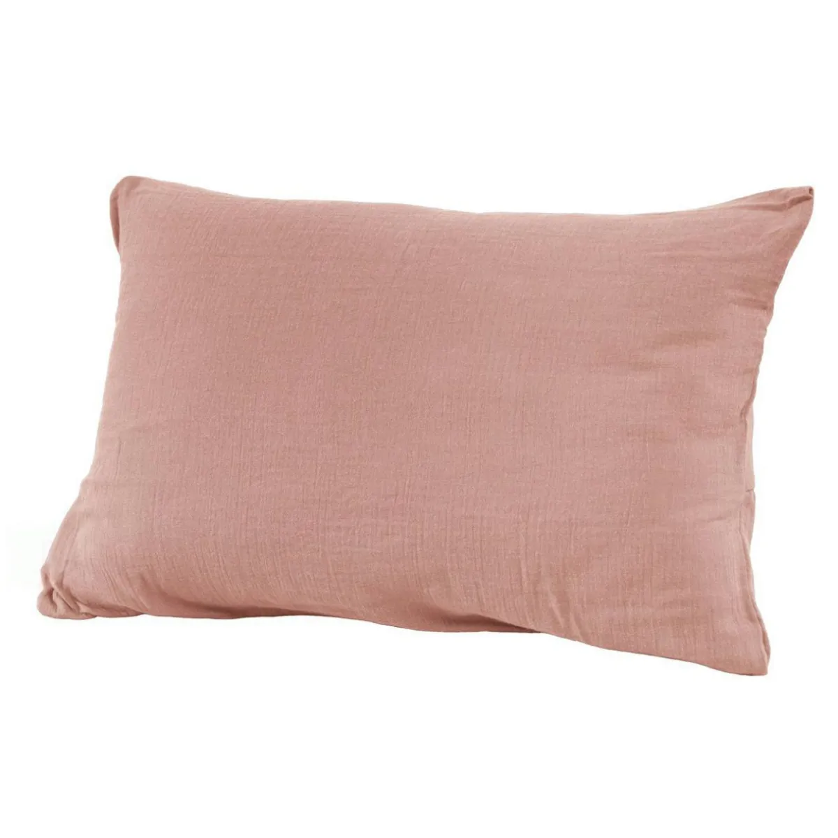 EMINZA Taie d'oreiller rectangulaire gaze de coton (50 x 70 cm) Gaïa Rose Pêche Discount