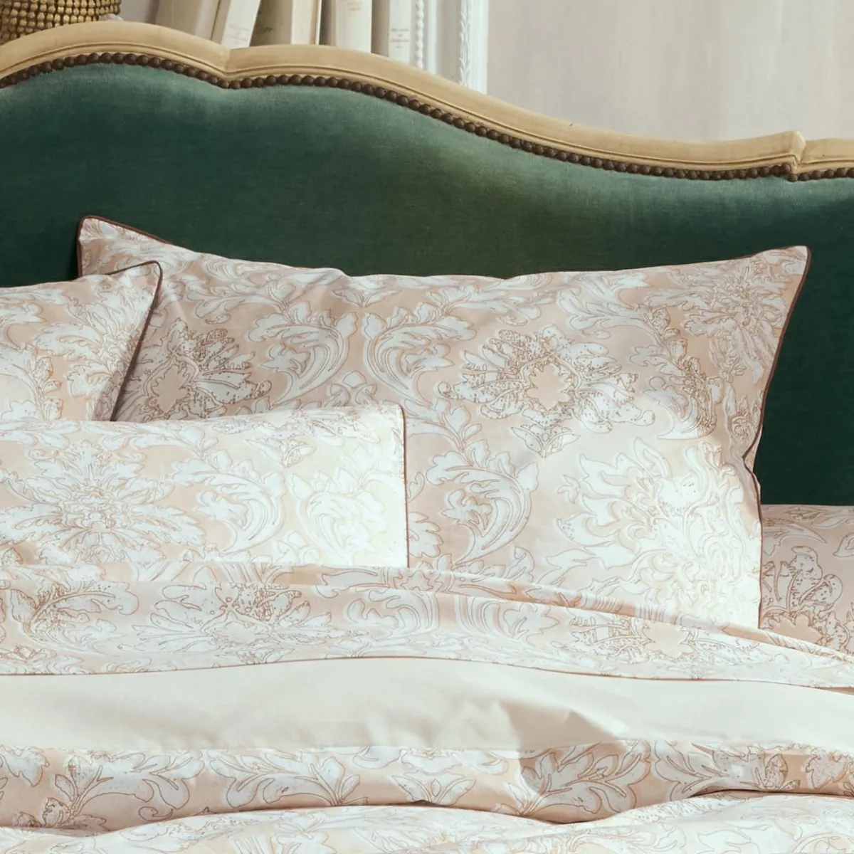 TRADI LINGE Taie d'oreiller rectangulaire percale de coton (50 x 70 cm) Palazzo Beige Hot