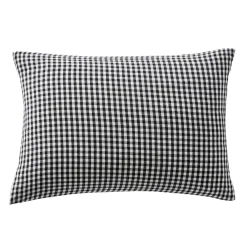 EMINZA Taie d'oreiller Rectangulaire gaze de coton (50 x 80 cm) Gaïa Vichy noir Best