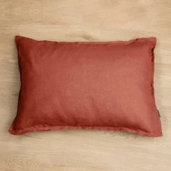 EMINZA Taie d'oreiller rectangulaire lin lavé (50 x 70 cm) Louise Terracotta Outlet