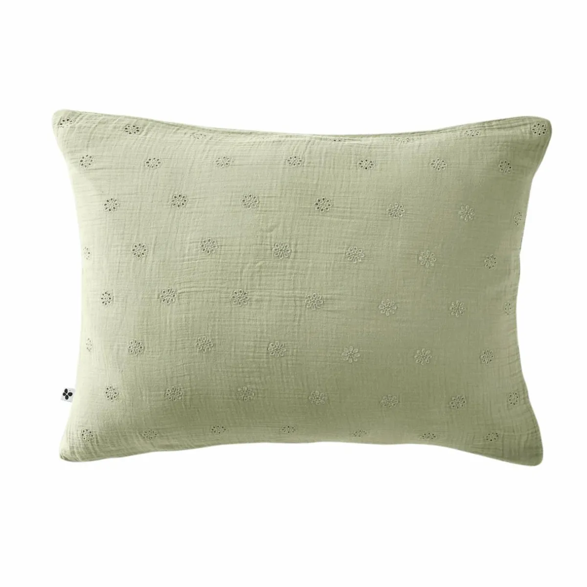 EMINZA Taie d'oreiller rectangulaire gaze de coton (50 x 70 cm) Gaïa Boho Vert tilleul Online