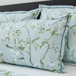 TRADILINGE Taie d'oreiller rectangulaire percale de coton (50 x 70 cm) Eléna Nil e Vert Discount