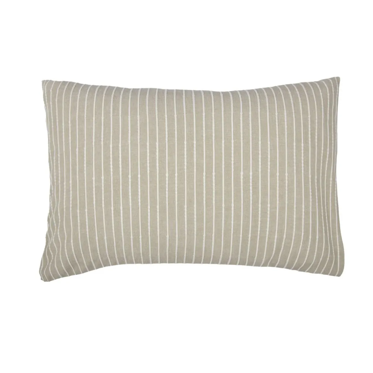 EMINZA Taie d'oreiller rectangulaire réversible coton texturé et percale (50 x 70 cm) Alice Ecru New