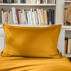 EMINZA Taie d'oreiller rectangulaire percale de coton (50 x 70 cm) Cali Jaune moutarde Online