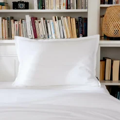 EMINZA Taie d'oreiller rectangulaire percale de coton (50 x 70 cm) Cali Blanc Outlet