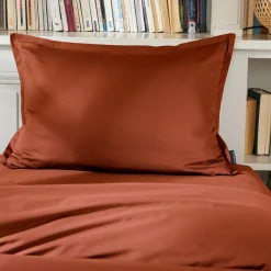 EMINZA Taie d'oreiller rectangulaire percale de coton (50 x 70 cm) Cali Terracotta Discount