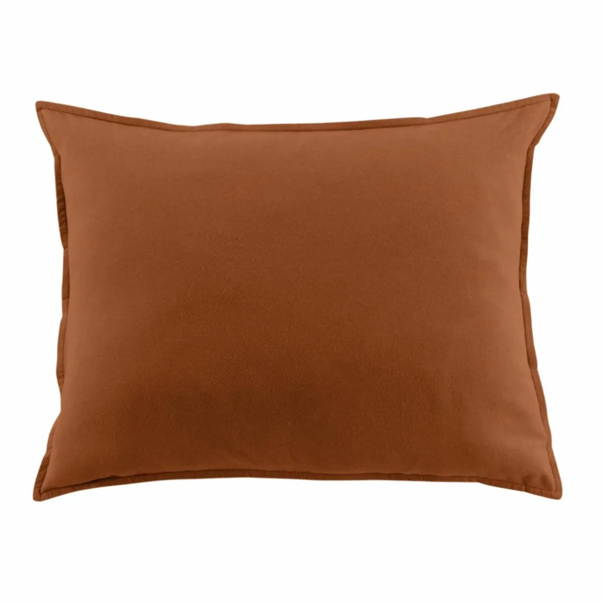 EMINZA Taie d'oreiller rectangulaire flanelle de coton (50 x 80 cm) Nina Terracotta