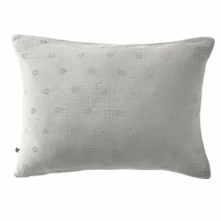 EMINZA Taie d'oreiller rectangulaire gaze de coton (50 x 70 cm) Gaïa Boho Gris nuage Gris clair Outlet