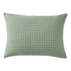 EMINZA Taie d'oreiller rectangulaire gaze de coton (50 x 70 cm) Gaïa Mix Vert Eucalyptus Clearance