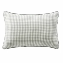 EMINZA Taie d'oreiller rectangulaire gaze de coton (50 x 80 cm) Gaïa Vichy Vert eucalyptus Vichy eucalyptus Outlet