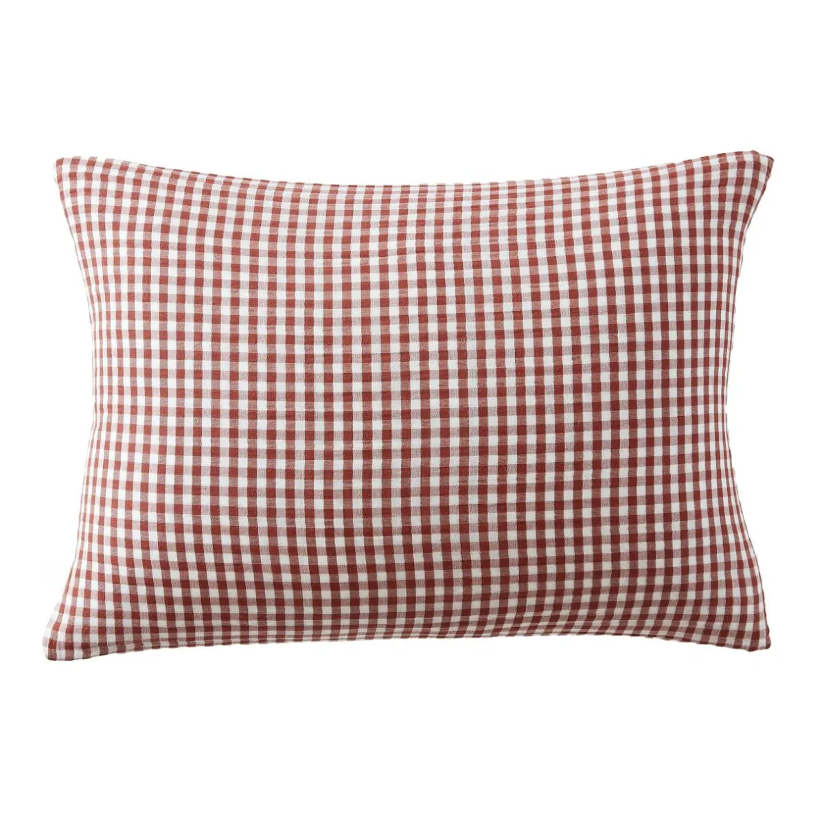 EMINZA Taie d'oreiller rectangulaire gaze de coton (50 x 70 cm) Gaïa vichy Terracotta New