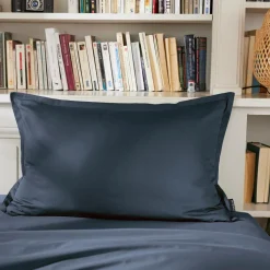 EMINZA Taie d'oreiller rectangulaire percale de coton (50 x 70 cm) Cali Bleu marine Discount