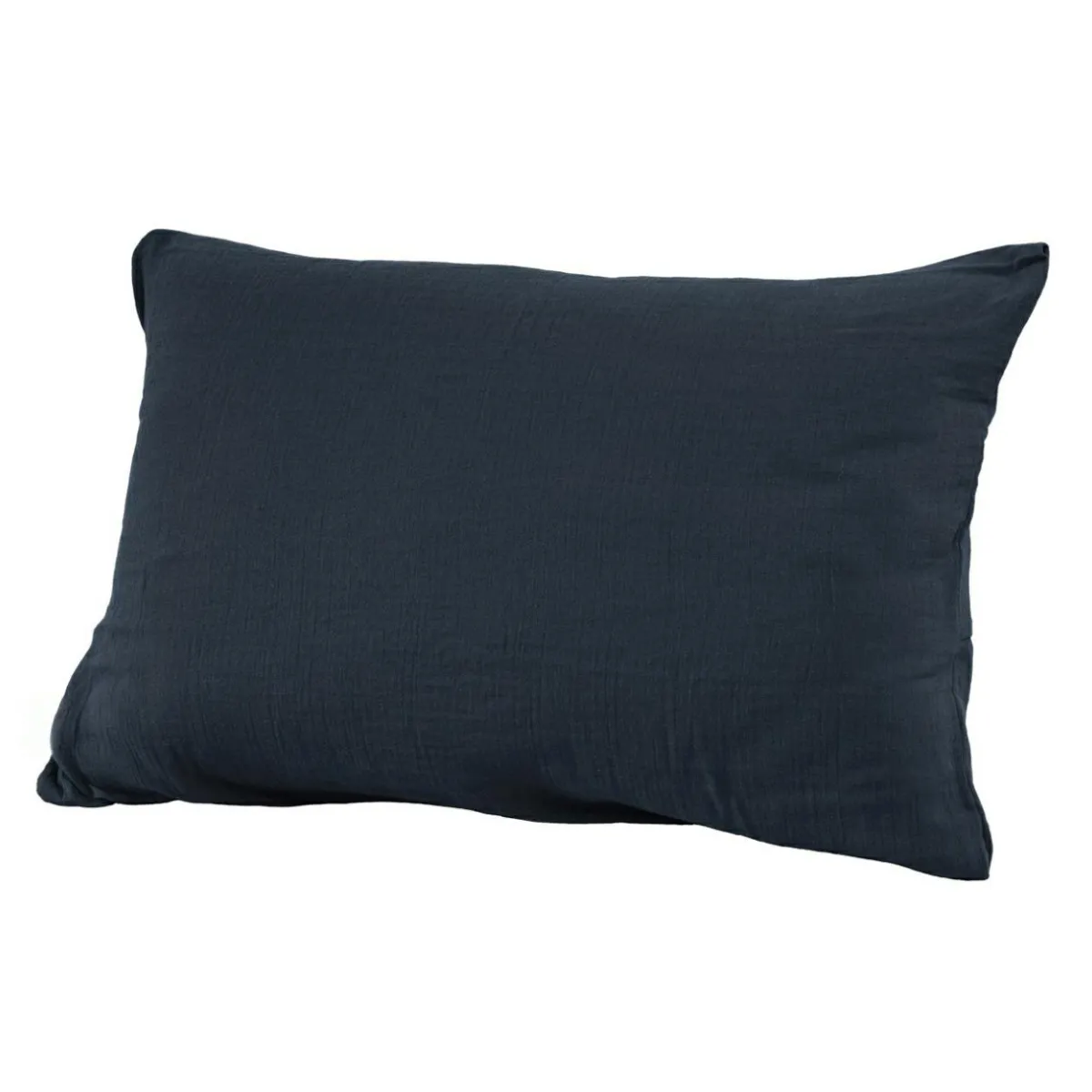 EMINZA Taie d'oreiller rectangulaire gaze de coton (50 x 80 cm) Gaïa Bleu nuit New