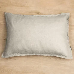 EMINZA Taie d'oreiller rectangulaire lin lavé (50 x 70 cm) Louise Beige Online