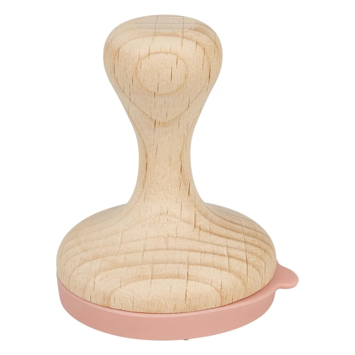OSTARIA Tampon pour pâte à modeler bois et 6 disques silicone (H7,5 cm) Beige