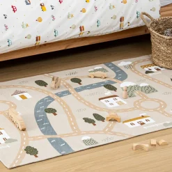 Atmosphera cru017dateur d'intu017drieur for kids Tapis antidérapant enfant coton (100 x 150 cm) Routes Multicolore New