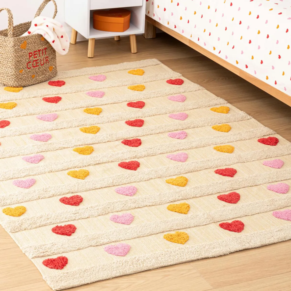 Atmosphera cru017dateur d'intu017drieur for kids Tapis antidérapant enfant coton (120 x 170 cm) Amour Multicolore Online