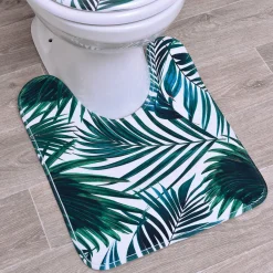 TENDANCE Tapis contour WC Tropicale Vert Hot