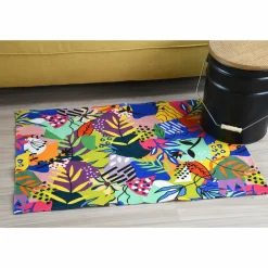 LOVELY CASA Tapis coton (90 cm) Popart Bleu canard Discount