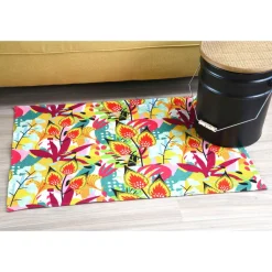 LOVELY CASA Tapis coton (90 cm) Popart Jaune moutarde