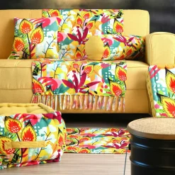 LOVELY CASA Tapis coton (90 cm) Popart Jaune moutarde