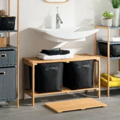 ATMOSPHERA Tapis de bain caillebotis Nadine Bambou Bois New